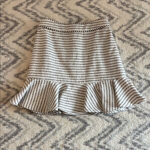 Veronica Beard Black and White Mini Ruffled Skirt